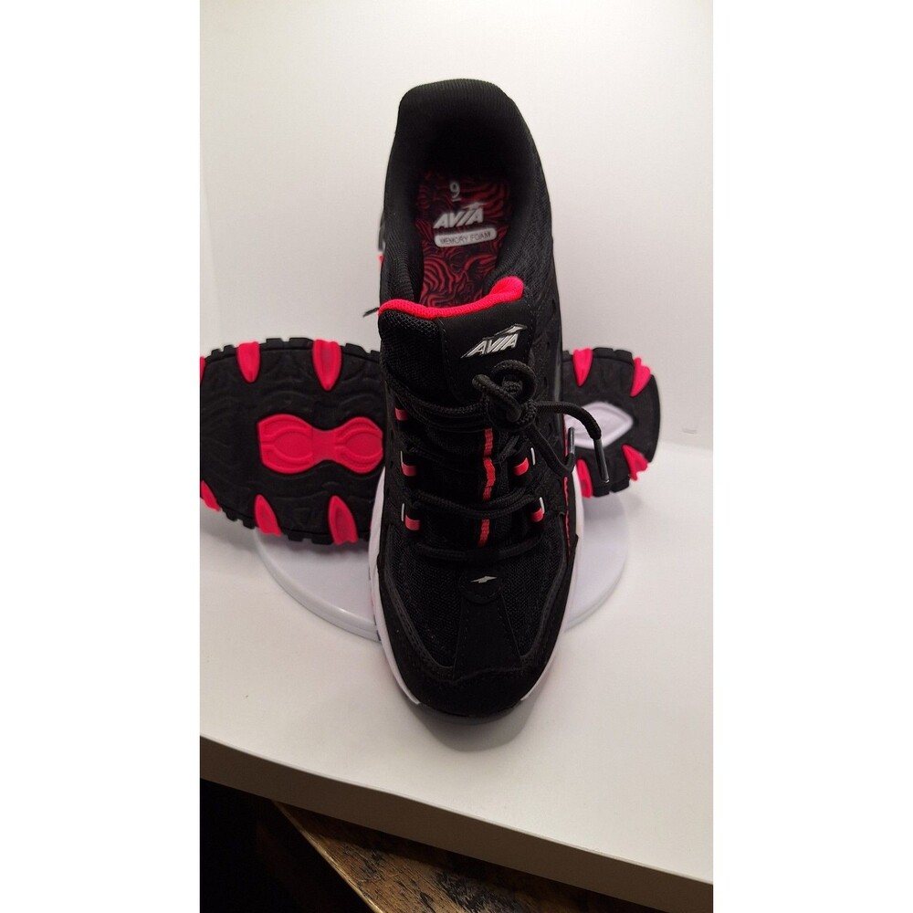 Avia Women’s RESPON-CEL Black/Pink Lace up Walking‎ Sneakers. Size 9